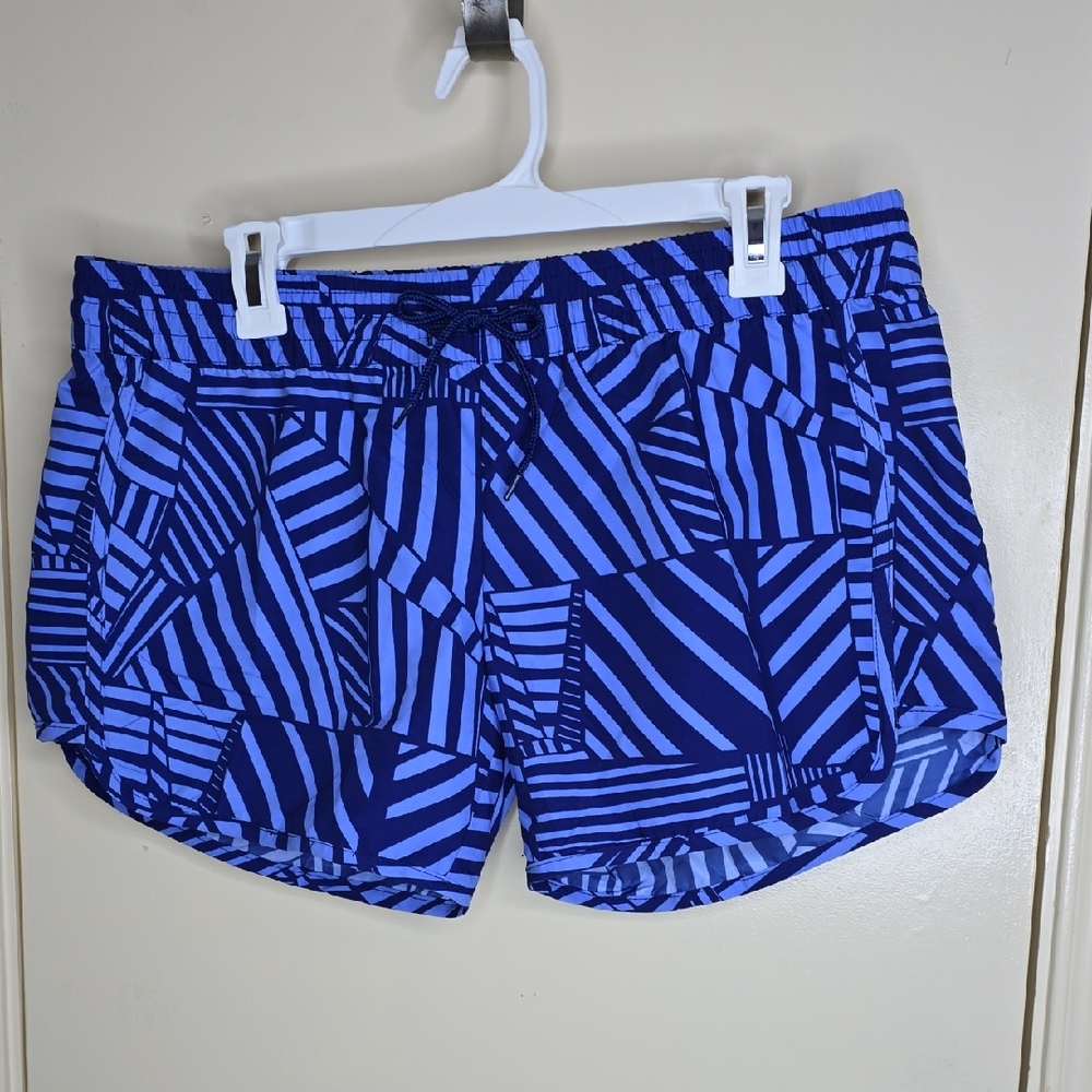 Blue Water Beach Shorts Elastic Waist Back Pocket Size XL